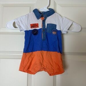 Petit Lem Color Block One Piece Baby Boy Size 3M